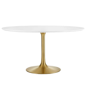 Modway Furniture Lippa 54" Round Wood Dining Table - Modern Mid-Century Design with Gold Base for Stylish Dining EEI-3228-GLD-WHI