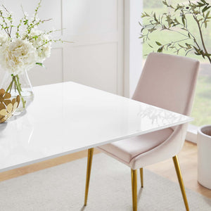 Modway Furniture Lippa 60" Rectangular Dining Table - Modern Mid-Century Style with Gold Base, Seats 6 Comfortably EEI-3256-GLD-WHI