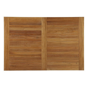 Modway Furniture Marina 7-Piece Teak Outdoor Dining Set with Weather-Resistant Cushions for Elegant Entertaining EEI-3292-NAT-WHI-SET