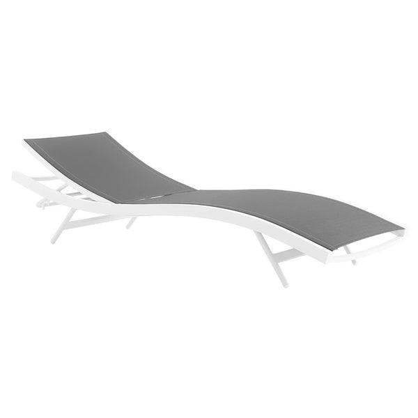 Modway Furniture Glimpse Outdoor Patio Chaise Lounge Chair - Modern, Adjustable, and Durable for Ultimate Relaxation White Gray EEI-3300-WHI-GRY