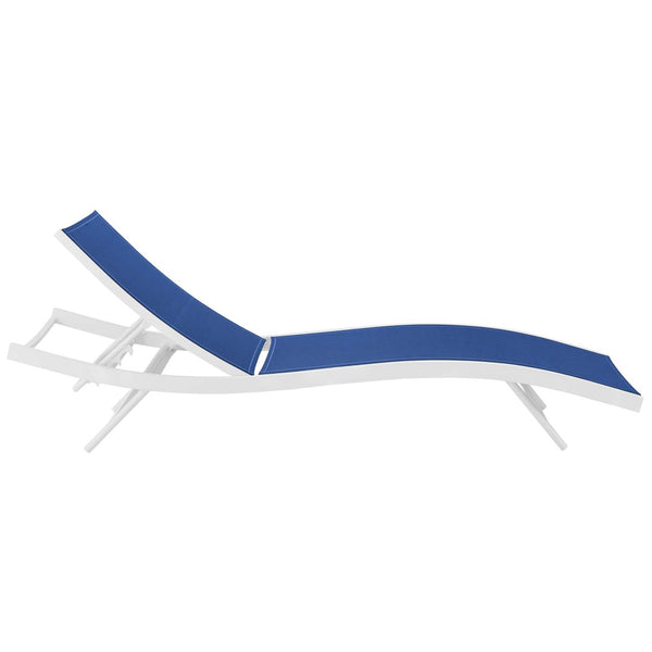 Modway Furniture Glimpse Outdoor Patio Chaise Lounge Chair - Modern, Adjustable, and Durable for Ultimate Relaxation White Navy EEI-3300-WHI-NAV