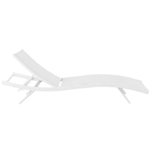 Modway Furniture Glimpse Outdoor Patio Chaise Lounge Chair - Modern, Adjustable, and Durable for Ultimate Relaxation White White EEI-3300-WHI-WHI