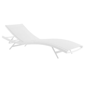 Modway Furniture Glimpse Outdoor Patio Chaise Lounge Chair - Modern, Adjustable, and Durable for Ultimate Relaxation White White EEI-3300-WHI-WHI