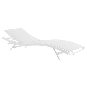 Modway Furniture Glimpse Outdoor Patio Chaise Lounge Chair - Modern, Adjustable, and Durable for Ultimate Relaxation White White EEI-3300-WHI-WHI