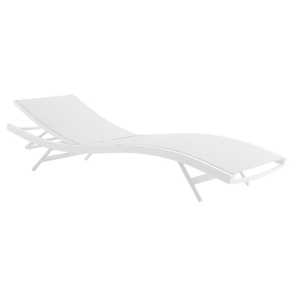 Modway Furniture Glimpse Outdoor Patio Chaise Lounge Chair - Modern, Adjustable, and Durable for Ultimate Relaxation White White EEI-3300-WHI-WHI