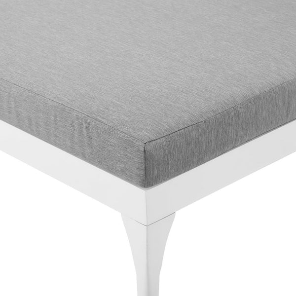 Modway Furniture Perspective Outdoor Chaise Lounge Chair - Modern Adjustable Patio Cushion with Durable Design EEI-3301-WHI-GRY