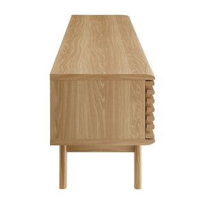 Modway Furniture Render 70" Entertainment Center TV Stand - Mid-Century Modern Design with Ample Storage Solutions Oak EEI-3303-OAK