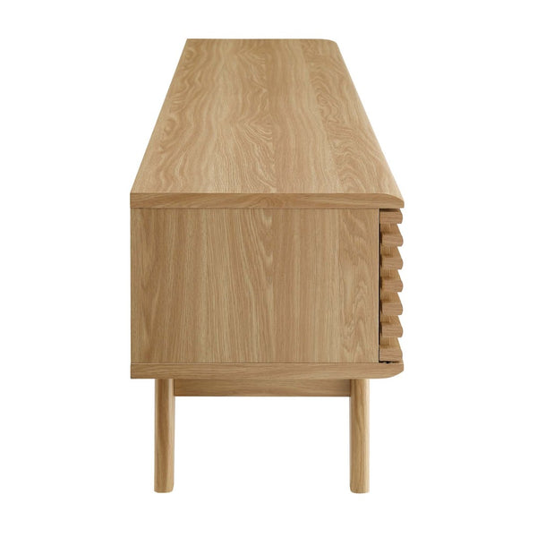 Modway Furniture Render 70" Entertainment Center TV Stand - Mid-Century Modern Design with Ample Storage Solutions Oak EEI-3303-OAK