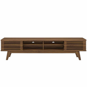 Modway Furniture Render 70" Entertainment Center TV Stand - Mid-Century Modern Design with Ample Storage Solutions Walnut Walnut EEI-3303-WAL-WAL