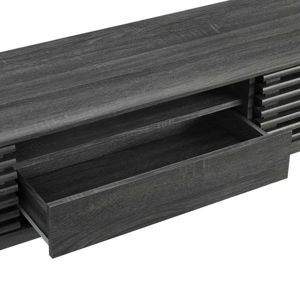 Modway Furniture Render 70" TV Stand - Mid-Century Modern Design with Ample Storage & Cable Management for Living Rooms Charcoal EEI-3305-CHA