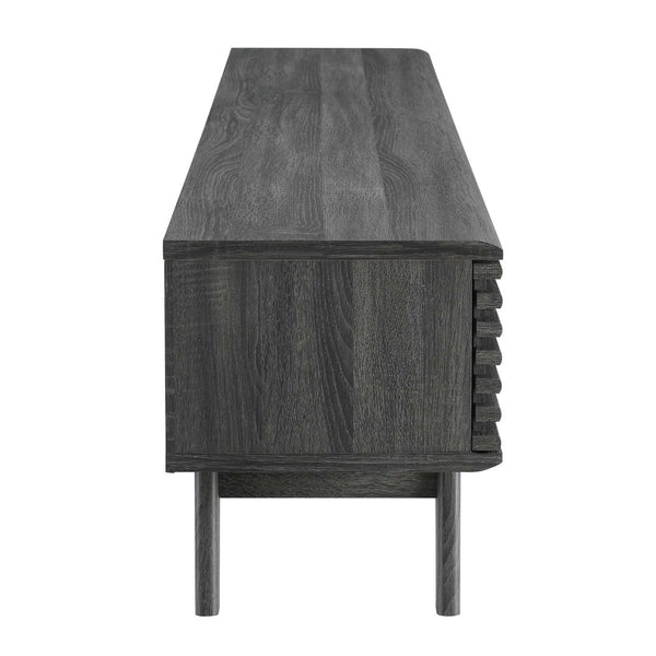 Modway Furniture Render 70" TV Stand - Mid-Century Modern Design with Ample Storage & Cable Management for Living Rooms Charcoal EEI-3305-CHA