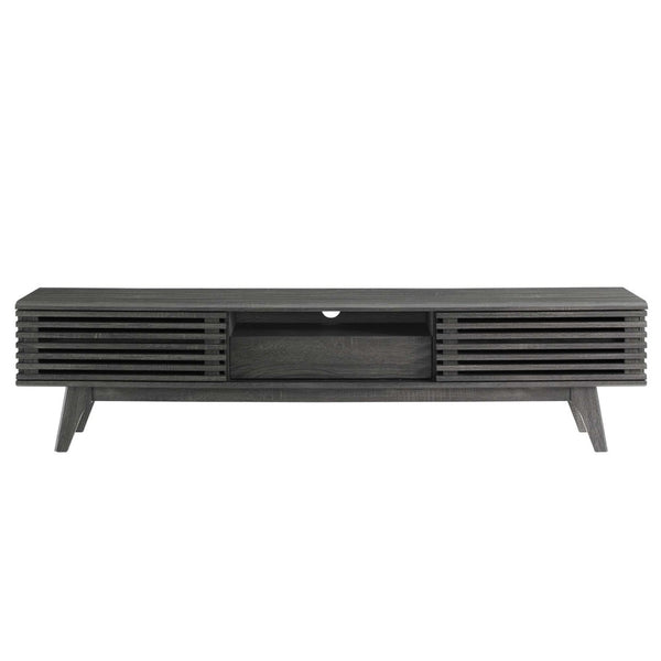 Modway Furniture Render 70" TV Stand - Mid-Century Modern Design with Ample Storage & Cable Management for Living Rooms Charcoal EEI-3305-CHA