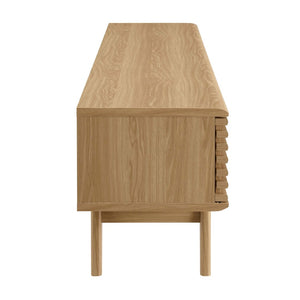 Modway Furniture Render 70" TV Stand - Mid-Century Modern Design with Ample Storage & Cable Management for Living Rooms Oak EEI-3305-OAK