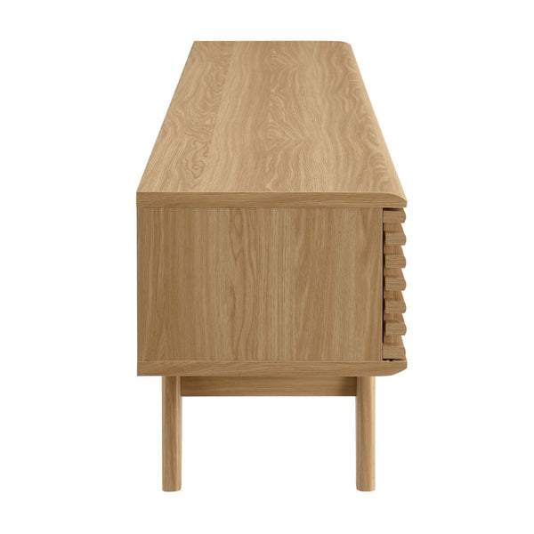 Modway Furniture Render 70" TV Stand - Mid-Century Modern Design with Ample Storage & Cable Management for Living Rooms Oak EEI-3305-OAK