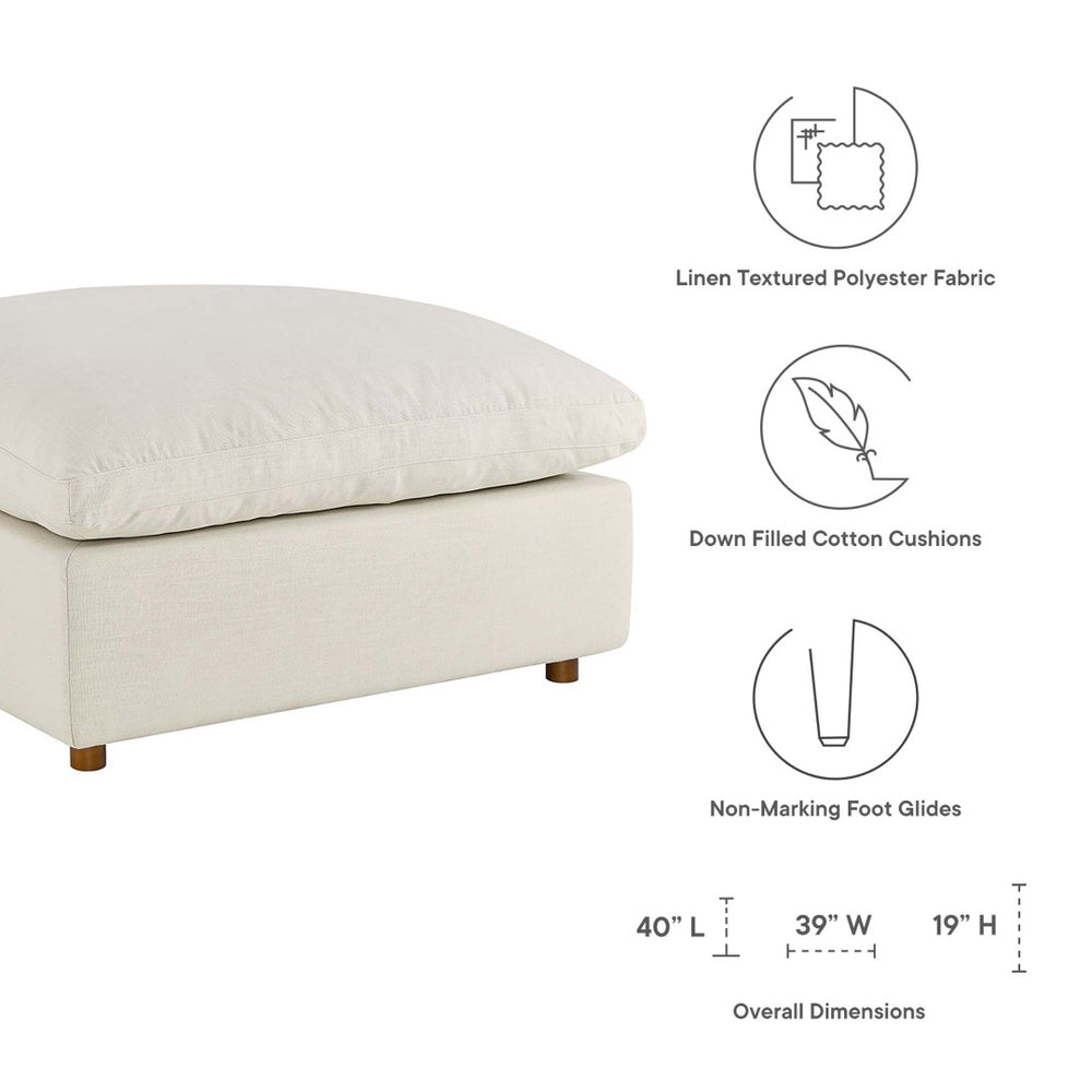 Modway Furniture Commix Modway Overstuffed Ottoman Down Fill Plush Seat Living Room Accent EEI-3318-LBG