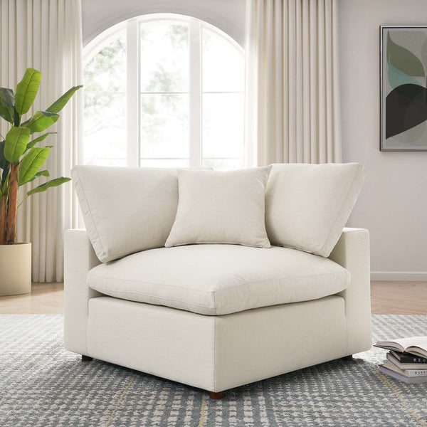 Modway Furniture Commix Modway Down Filled Modular Corner Chair Linen Polyester Living Room Seat EEI-3319-LBG