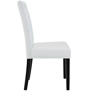 Modway Furniture Confer Vintage-Inspired Button-Tufted Faux Leather Dining Side Chair Set of 2 - Elegant Comfort EEI-3323-WHI
