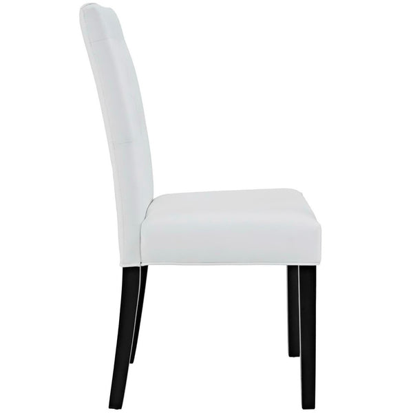Modway Furniture Confer Vintage-Inspired Button-Tufted Faux Leather Dining Side Chair Set of 2 - Elegant Comfort EEI-3323-WHI