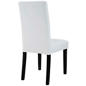 Modway Furniture Confer Vintage-Inspired Button-Tufted Faux Leather Dining Side Chair Set of 2 - Elegant Comfort EEI-3323-WHI