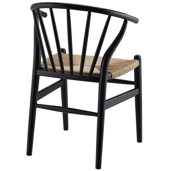 Modway Furniture Flourish Spindle Wood Dining Side Chair - Scandinavian Charm with Timeless Design and Comfort Black EEI-3338-BLK