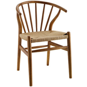 Modway Furniture Flourish Spindle Wood Dining Side Chair - Scandinavian Charm with Timeless Design and Comfort Walnut EEI-3338-WAL
