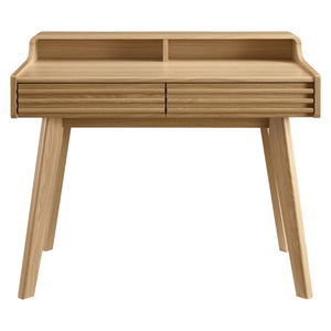 Modway Furniture Render Writing Desk by Modway - Stylish Mid-Century Design with Functional Storage for Small Spaces Oak EEI-3342-OAK