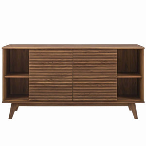 Modway Furniture Render 63" Mid-Century Modern Sideboard Buffet Table or TV Stand with Versatile Storage Solutions Walnut EEI-3344-WAL