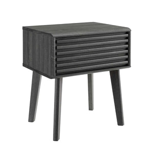 Modway Furniture Render End Table - Stylish Mid-Century Design with Functional Storage for Modern Living Spaces Charcoal EEI-3345-CHA