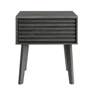 Modway Furniture Render End Table - Stylish Mid-Century Design with Functional Storage for Modern Living Spaces Charcoal EEI-3345-CHA