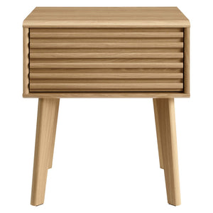Modway Furniture Render End Table - Stylish Mid-Century Design with Functional Storage for Modern Living Spaces Oak EEI-3345-OAK