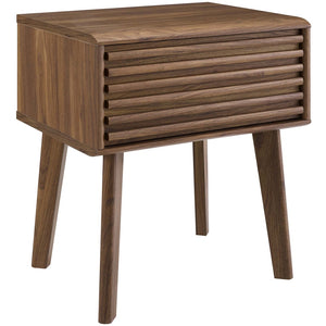 Modway Furniture Render End Table - Stylish Mid-Century Design with Functional Storage for Modern Living Spaces Walnut EEI-3345-WAL