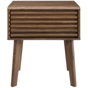 Modway Furniture Render End Table - Stylish Mid-Century Design with Functional Storage for Modern Living Spaces Walnut EEI-3345-WAL
