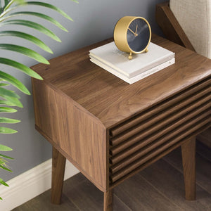 Modway Furniture Render End Table - Stylish Mid-Century Design with Functional Storage for Modern Living Spaces Walnut EEI-3345-WAL