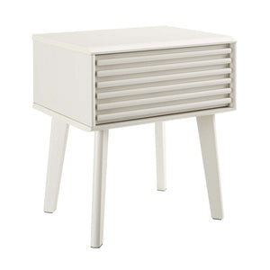 Modway Furniture Render End Table - Stylish Mid-Century Design with Functional Storage for Modern Living Spaces White EEI-3345-WHI