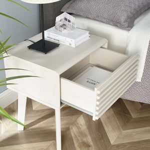 Modway Furniture Render End Table - Stylish Mid-Century Design with Functional Storage for Modern Living Spaces White EEI-3345-WHI