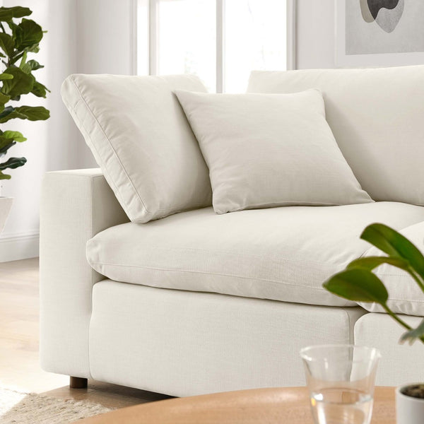 Modway Furniture Commix Two Piece Linen Texture Sectional Sofa with Down Filled Plush Cushions EEI-3354-LBG