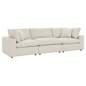 Modway Furniture Commix Modway 3 Piece Linen Texture Sectional Sofa with Down Fill Cushions EEI-3355-LBG