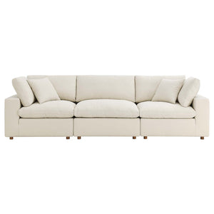 Modway Furniture Commix Modway 3 Piece Linen Texture Sectional Sofa with Down Fill Cushions EEI-3355-LBG