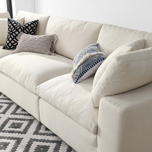 Modway Furniture Commix Modway 3 Piece Linen Texture Sectional Sofa with Down Fill Cushions EEI-3355-LBG