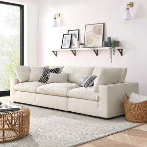 Modway Furniture Commix Modway 3 Piece Linen Texture Sectional Sofa with Down Fill Cushions EEI-3355-LBG