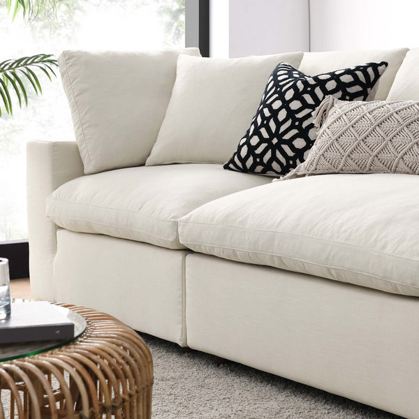 Modway Furniture Commix Four Piece Linen Texture Sectional with Down Fill for Spacious Living Rooms EEI-3357-LBG