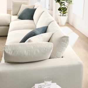 Modway Furniture Commix Five Piece Linen Polyester Sectional Sofa Set with Down Feather Cushions EEI-3358-LBG