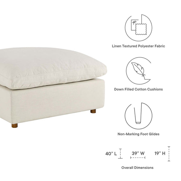Modway Furniture Commix Five Piece Linen Polyester Sectional Sofa Set with Down Feather Cushions EEI-3358-LBG