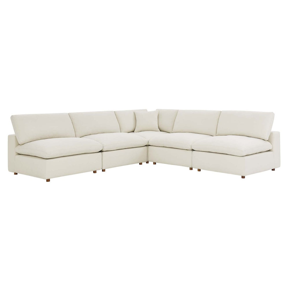 Modway Furniture Commix Five Piece Modular Sectional Sofa with Down Filled Linen Polyester Cushions EEI-3360-LBG