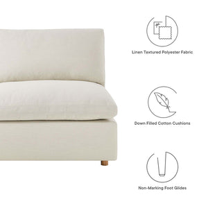 Modway Furniture Commix Five Piece Modular Sectional Sofa with Down Filled Linen Polyester Cushions EEI-3360-LBG