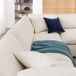 Modway Furniture Commix Six Piece Modular Sectional Sofa with Down Fill Linen Upholstery for Living Room EEI-3361-LBG