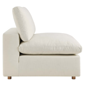 Modway Furniture Commix Six Piece Modular Sectional with Down Fill Linen Texture Polyester Living Room Sofa EEI-3362-LBG
