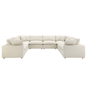 Modway Furniture Commix Modular Eight Piece Sectional Sofa with Down Fill and Linen Polyester Fabric EEI-3363-LBG