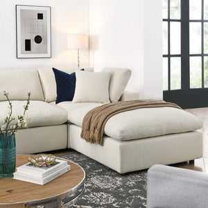 Modway Furniture Commix Seven Piece Modular Sectional Sofa with Down Feather Linen Upholstered Cushions EEI-3364-LBG