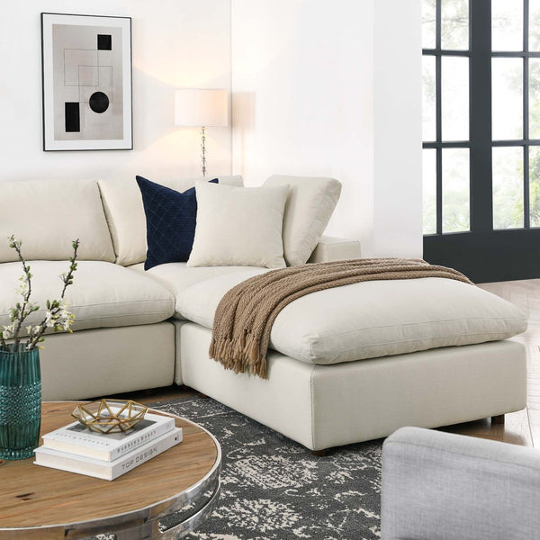 Modway Furniture Commix Seven Piece Modular Sectional Sofa with Down Feather Linen Upholstered Cushions EEI-3364-LBG